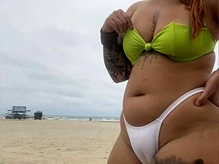 that cheese seller couldn't stop staring at my pussy on the beach!