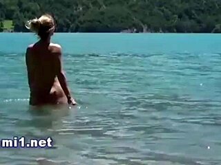 wanna see naomi swallow cum right on the beach?