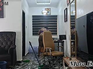 fat ass ebony milf strips naked while cleaning house seductively