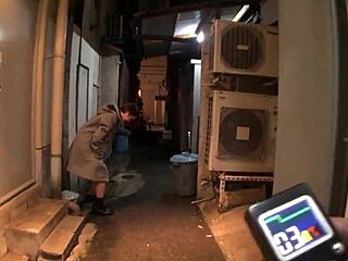japanese girl walks alleys with remote vibe buzzing her pussy