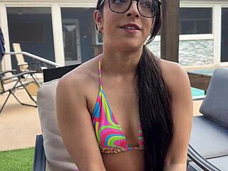 OUTDOOR TABOO WITH THICK LATINA NERD STEPSIS MADISON WILDE DOGGY CREAMPIE