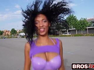 crazy ebony babe takes bbc in every public standing spot