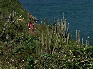 slim blonde teen sucks big cock in outdoor mmf threesome