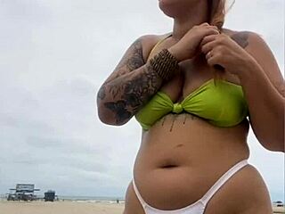 that cheese seller couldn't stop staring at my pussy on the beach!