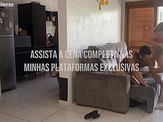 Married wife sneaks naughty fun from husband until caught