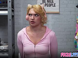 Pounding Shy Petite Blonde Teen In Office Security!