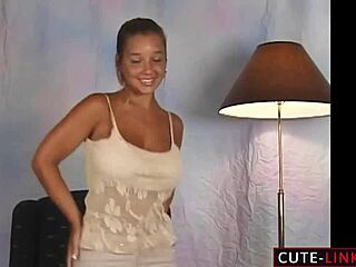 big tits bouncing wild in tight beige dress?