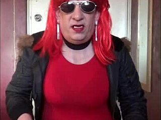 shy crossdresser begs for lover's pee outdoors homemade