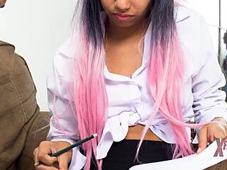 young latina students ditch books to fuck passionately cowgirl style