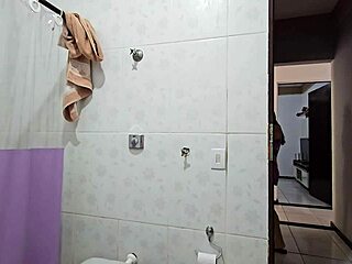 stepdaughter gets horny seeing stepdad shower then begs for creampie orgasms in her tight pussy