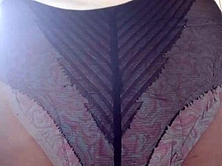 elza's huge curvy black ass in nylon tights dominates with panty sniffing fetish play