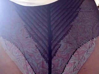 elza's huge curvy black ass in nylon tights dominates with panty sniffing fetish play