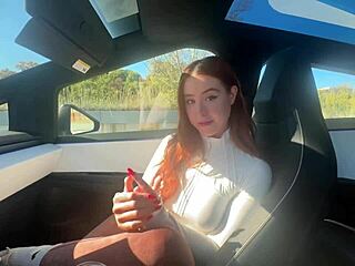 Blonde takes best friend's girlfriend virginity in creamy car ride with Rosie Rider.