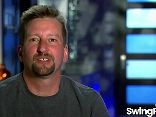 Watch horny swingers swap wives for hardcore orgy pounding in every position across the room.