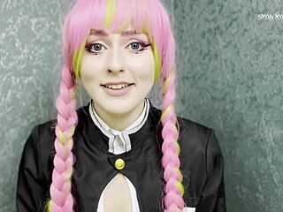 kanroji mitsuri's big tits fuck your cock in joi till you explode cum everywhere