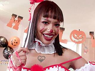 halloween orgy: colombian brittany taylor's teen ass dp'd with emily white hannah jones!