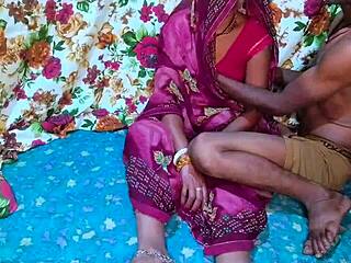 desi bhabhi tempts brother-in-law in red saree for steamy hindi fuck