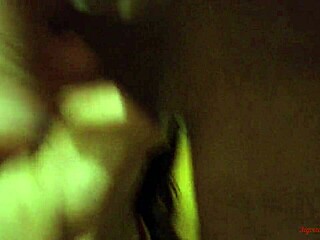 Threesome face covered in cum after hard ass pounding closeup