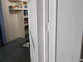 caught fat cleaning lady masturbating so i fucked her huge tits doggystyle creampie