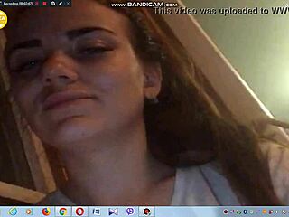 sexy young brunette shows off her big boobs on webcam live