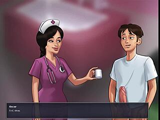 nurse summertie milks patient's monster cock with hot blowjob