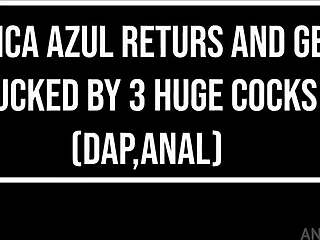 brazilian jessica azul's perfect body gapes on 3 huge cocks dap anal destruction