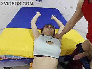 homeless hitchhiker eats banana during outdoor doggy anal