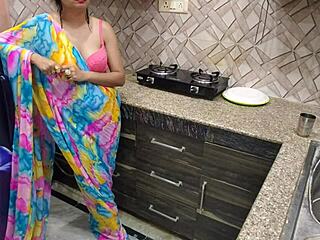 desi bhabhi gets kitchen fucked hard by devar in first time blackmail roleplay