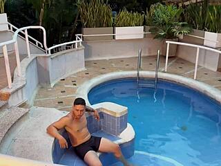 stranger pussy fuck in hotel pool while her boyfriend sleeps inside?