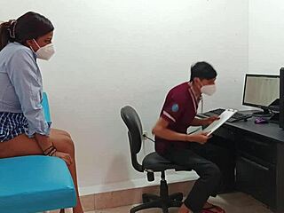 Hey, that perverted doc can't resist this horny teen patient's wet pussy right?