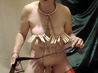 french maid housewife bound chained outdoor piss slave training?