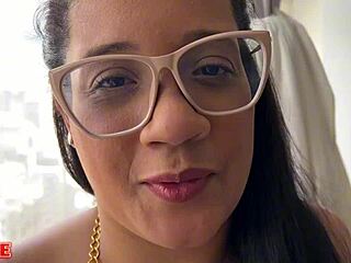 this naughty brunette gf already cucks her new bf 😈