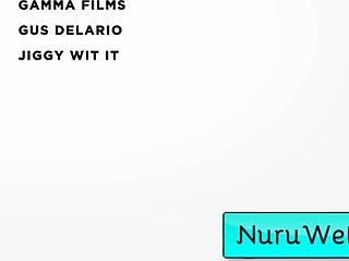 maya woulfe strokes black client's monster cock then wet nuru finish