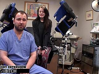 Lainey's Shaved Pussy Blasted With Cum Backstage Latex Gloves Moaning Orgasms