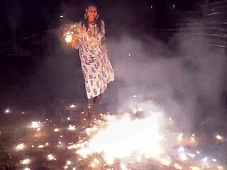 happy diwali with chubby housewife deepthroating muscular hubby's monster cock homemade