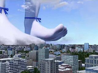 Two Giantesses Crush Tiny City Under Huge Feet
