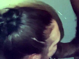 Chubby bimbo gives thick black cock amazing deepthroat