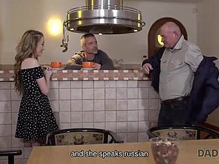 4K Daddy Still Craves Young Russian Teen's Petite Pussy Taste