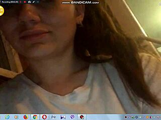 sexy young brunette shows off her big boobs on webcam live