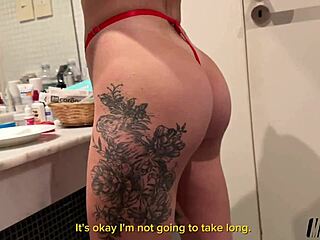 best friend strips in bathroom pov before intense doggystyle pounding