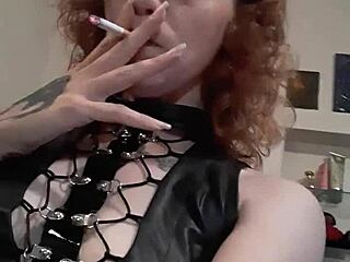 Sexy Latina Smokes in Lingerie Tease