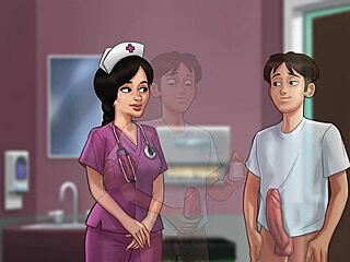 nurse summertie milks patient's monster cock with hot blowjob