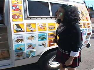 summer bailey's slim latina body tricked into car pickup for curly haired facial swallow