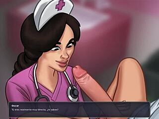 nurse summertie milks patient's monster cock with hot blowjob