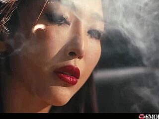 i love this japanese girl's dirty talk while she smokes and blows my thick cock