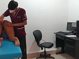 Hey, that perverted doc can't resist this horny teen patient's wet pussy right?