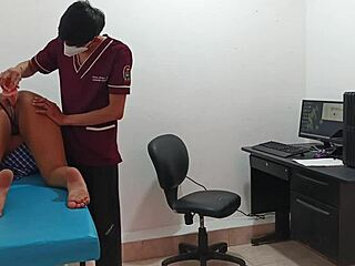 Hey, that perverted doc can't resist this horny teen patient's wet pussy right?