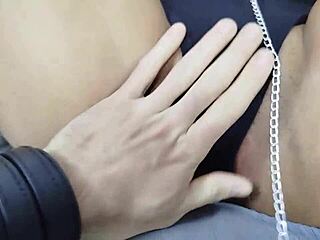 bdsm slave in mask chains clamps takes facefuck anal cum 😈⛓️