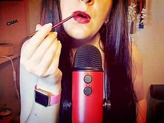 italian milf's deepthroat dildo makes sensual mouth slurp!