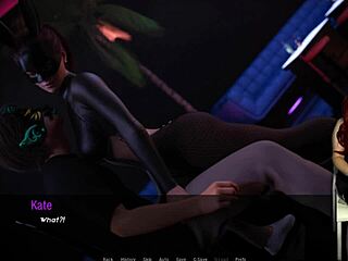 kate's leather cosplay ripped in public college striptease